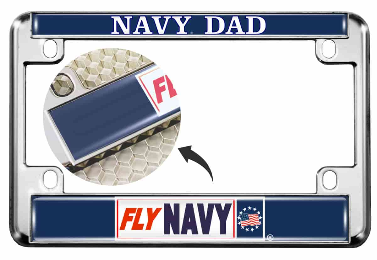 Fly Navy Dad - Motorcycle Metal License Plate Frame
